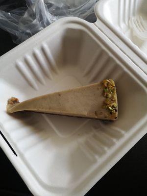 Cashew pistachio lemon cheese cake at Hearts Choices - NorthEast in Calgary