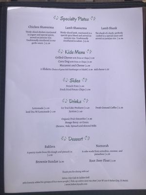 Menu at Heber City Cafe in Heber City