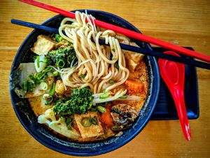 Vegan Laksa (with no bean sprouts or fried garlic) at CHOW in Darwin