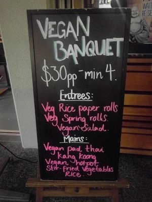 Vegan Banquet at CHOW in Darwin