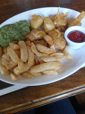 Deep fried Tofu ";Fish";  at Red Lion at Pickmere in Knutsford