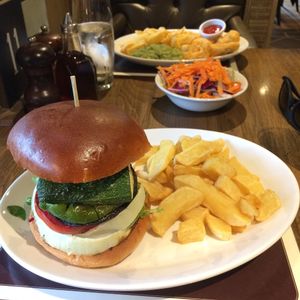 Vegetable Stack Burger. at Red Lion at Pickmere in Knutsford