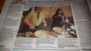 Tess (Manageress) gives a cooking class at the restaurant at Hannah Restaurant in Whitchurch