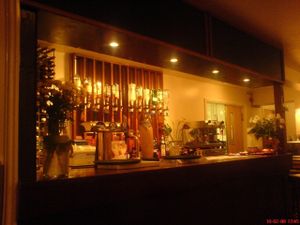 Bar area with stools at Hannah Restaurant in Whitchurch
