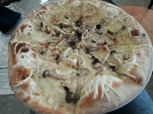 Vegan svampe lover pizza at Vegetalia in Copenhagen