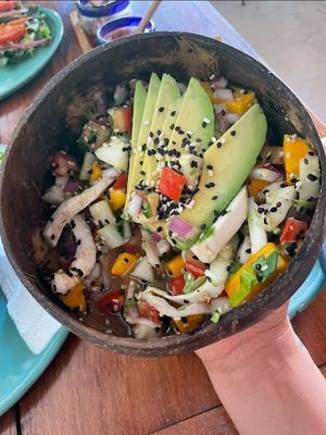 Kokosnusssalat at Fresco Habito in Playa Del Carmen