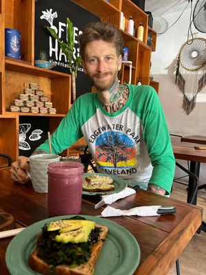 Happy to eat here! at Fresco Habito in Playa Del Carmen