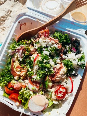 “Build your own salad” TO GO!!! Lovely!!!  at Fresco Habito in Playa Del Carmen