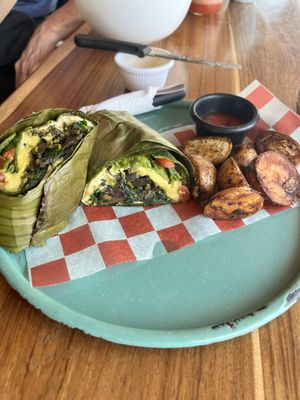 Burrito con papas  at Fresco Habito in Playa Del Carmen