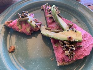 Beet toast at Fresco Habito in Playa Del Carmen
