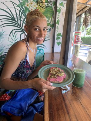 Beet toast at Fresco Habito in Playa Del Carmen