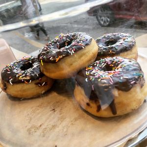 Chocolate donuts  at Vegan Picnic in San Francisco