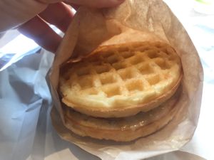 Chick’n and waffles at Vegan Picnic in San Francisco