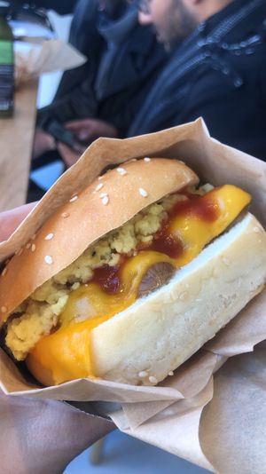 Breakfast burger  at Vegan Picnic in San Francisco