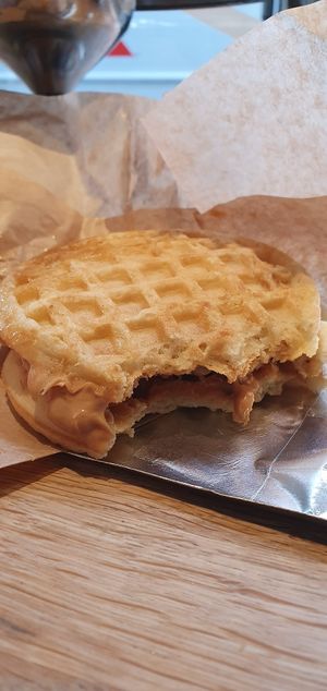 Maple PB and Banana waffle at Vegan Picnic in San Francisco