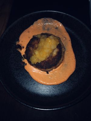 Heart of Palm “Crab” Cake  at Wynn Hotel - La Cave in Las Vegas