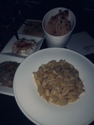 Pita Sampler and Fettuccine   at Wynn Hotel - La Cave in Las Vegas
