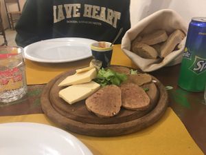 cheese platter  at Sciue Sciue in Florence
