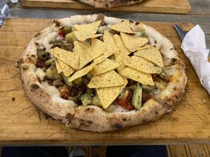 Avo & Nacho pizza  at Bancale 61 in Maastricht