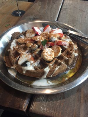 Vegan Buckwheat Waffle.  at Harvest Cafe in Ventura