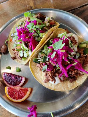 Jackfruit tacos at Harvest Cafe in Ventura