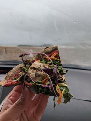 Farm Veggie Pizza. Divine to say the least. at Harvest Cafe in Ventura