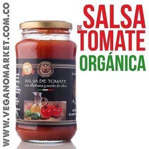 Salsa de tomate organica at Vegano Market in Bogota