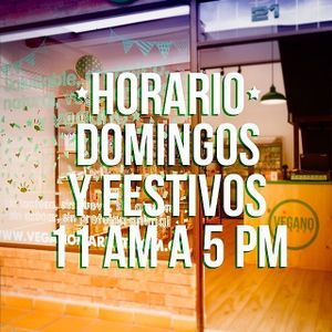 Abierto domingos y festivos at Vegano Market in Bogota