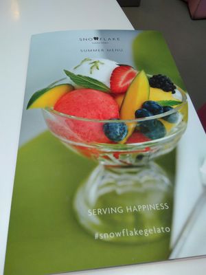 they have several fruit flavours and dark chocolate at Snowflake Gelato in West London