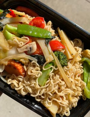 *New* Jungle Noodles 🍜 (veganized by omitting egg) - this was excellent!   at Thai Silver Spoon  in Springboro