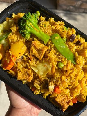 Pineapple Fried Rice with tofu and no egg   at Thai Silver Spoon  in Springboro