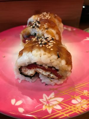 Sun dried tomato and tofu sushi  at MisoHapi in West End