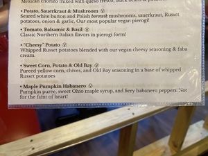 Vegan pierogis at Pierogi Mountain in Columbus