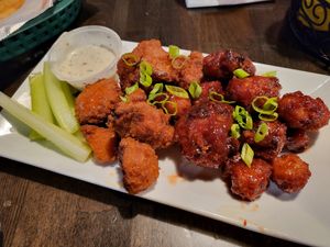 Cauliflower wings | half bbq & half buffalo at Pierogi Mountain in Columbus