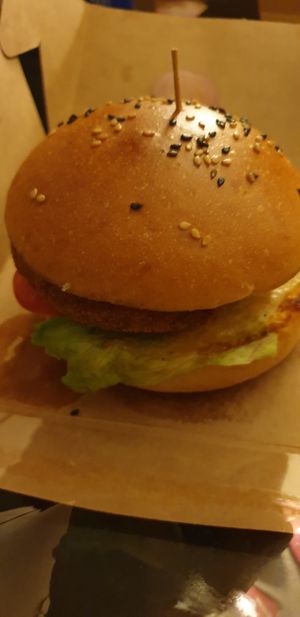 Veggie Burger at Rare Earth Cafe & Organic Store in Mumbai
