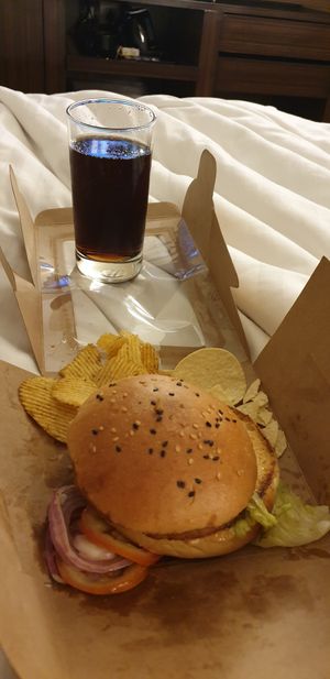 Veggie Burger at Rare Earth Cafe & Organic Store in Mumbai