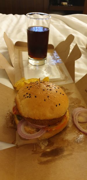 Veggie Burger at Rare Earth Cafe & Organic Store in Mumbai