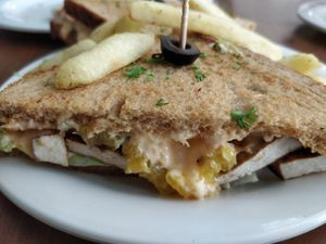 Tofu and vegan cheese sandwich at Rare Earth Cafe & Organic Store in Mumbai