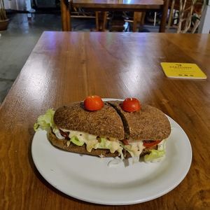 Sourdough gluten free subway sandwiches at Rare Earth Cafe & Organic Store in Mumbai