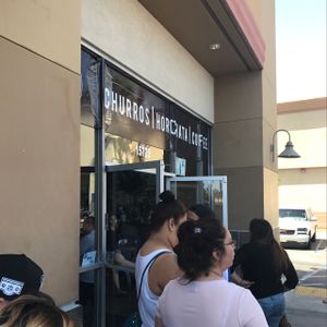 waiting in line to get in (this is after about 30 minutes) at Horchateria - Rio Luna in Paramount