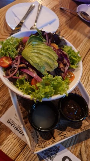 Ensalada make it with chu at Pepperland Bar in Santiago