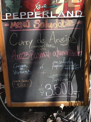 Lunch Menu  at Pepperland Bar in Santiago