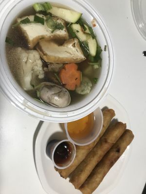 Combo 1 - pho and spring rolls   at Tina Vietnamese Cuisine (V-Cafe) in New Westminster