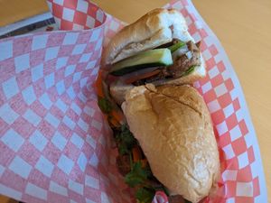 Black pepper banh mi at Tina Vietnamese Cuisine (V-Cafe) in New Westminster