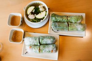 spring rolls at Tina Vietnamese Cuisine (V-Cafe) in New Westminster