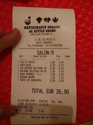price for 2  at Healthy Lovers in Madrid