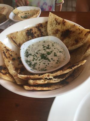 Garlic pita  at Falafel Bar in Tamarindo