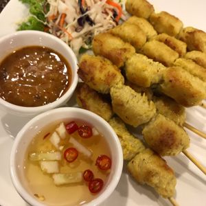 ";chicken"; satay  at Yo Vegan in Phuket