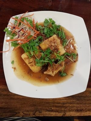 Fried Tofu in Tamarind Sauce at Yo Vegan in Phuket