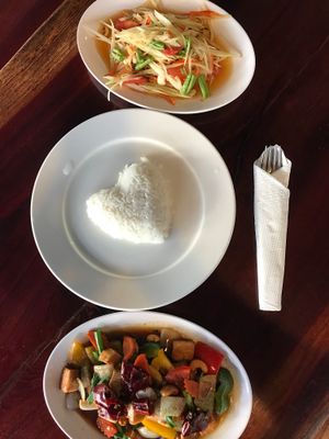 Tofu cashew and papaya salad  at Yo Vegan in Phuket